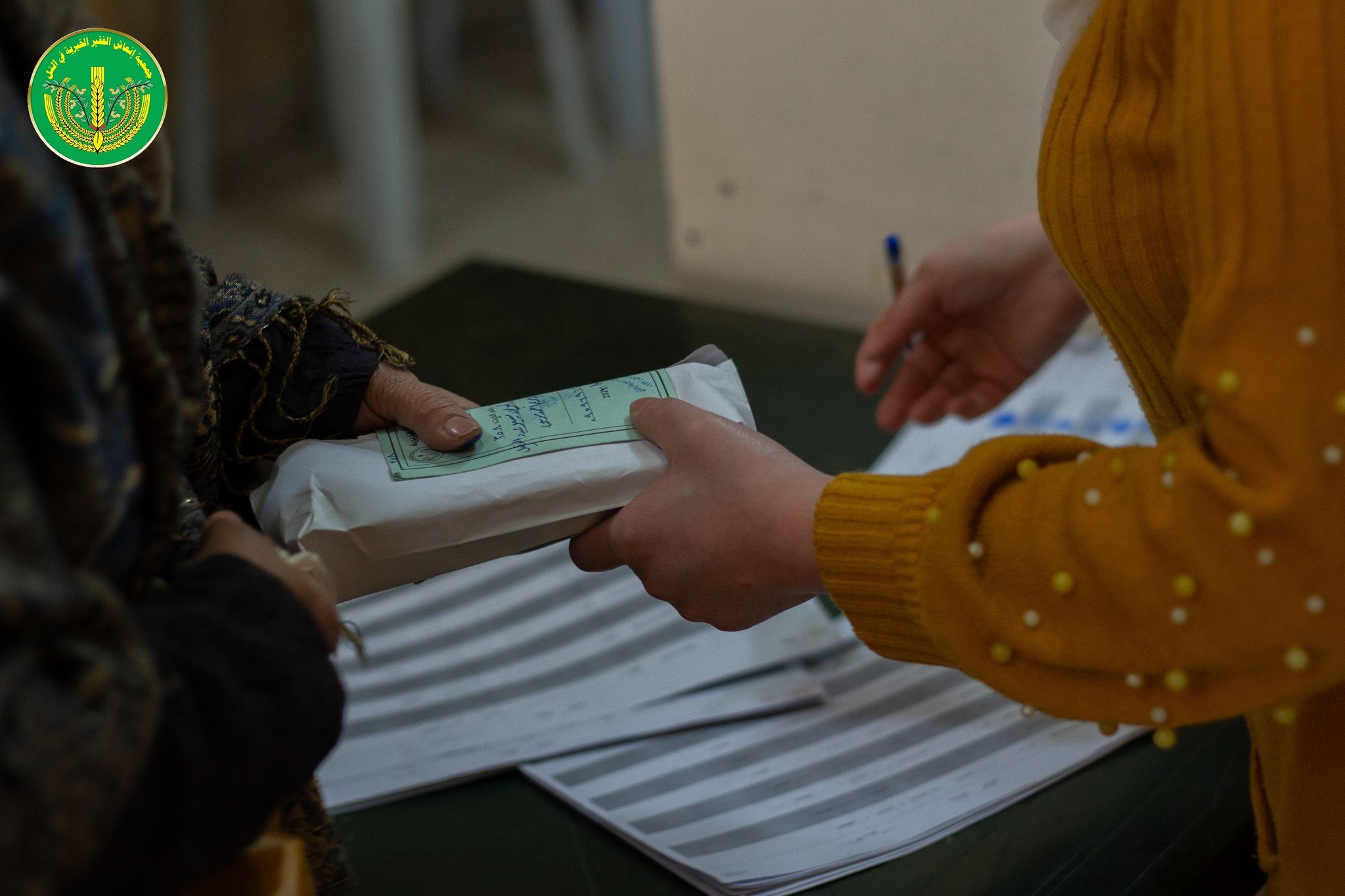 ✨💚لانتهاء من توزيع المساعدات المالية والعينية لشهر 12 للمدرجين والأيتام في الجمعية